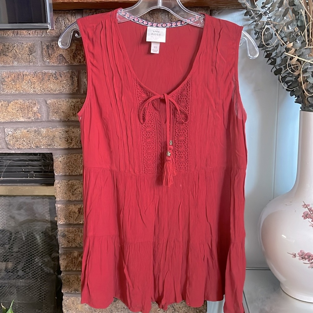Knox Rose burgundy tunic rayon swing too